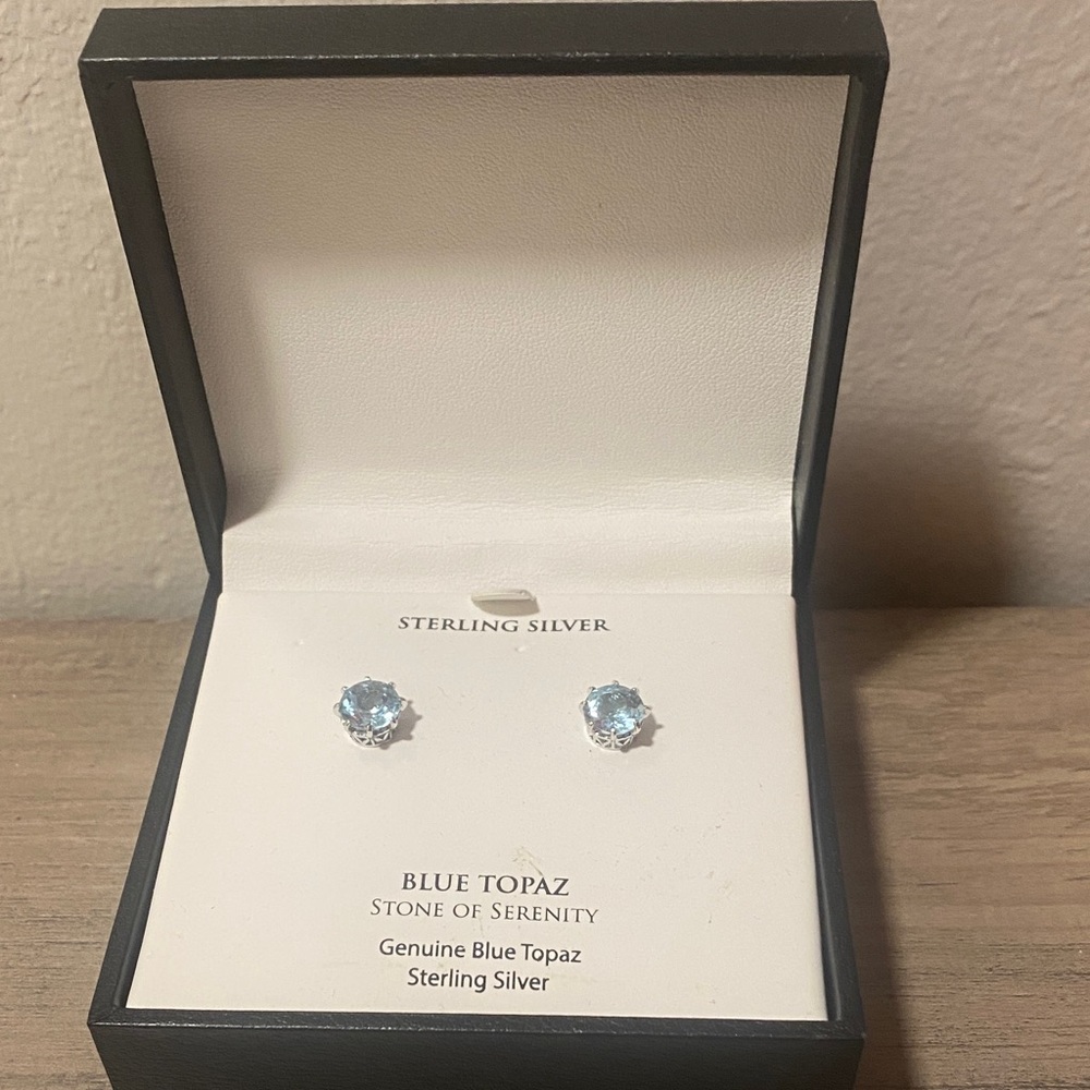 Blue Topaz Sterling Silver Earrings